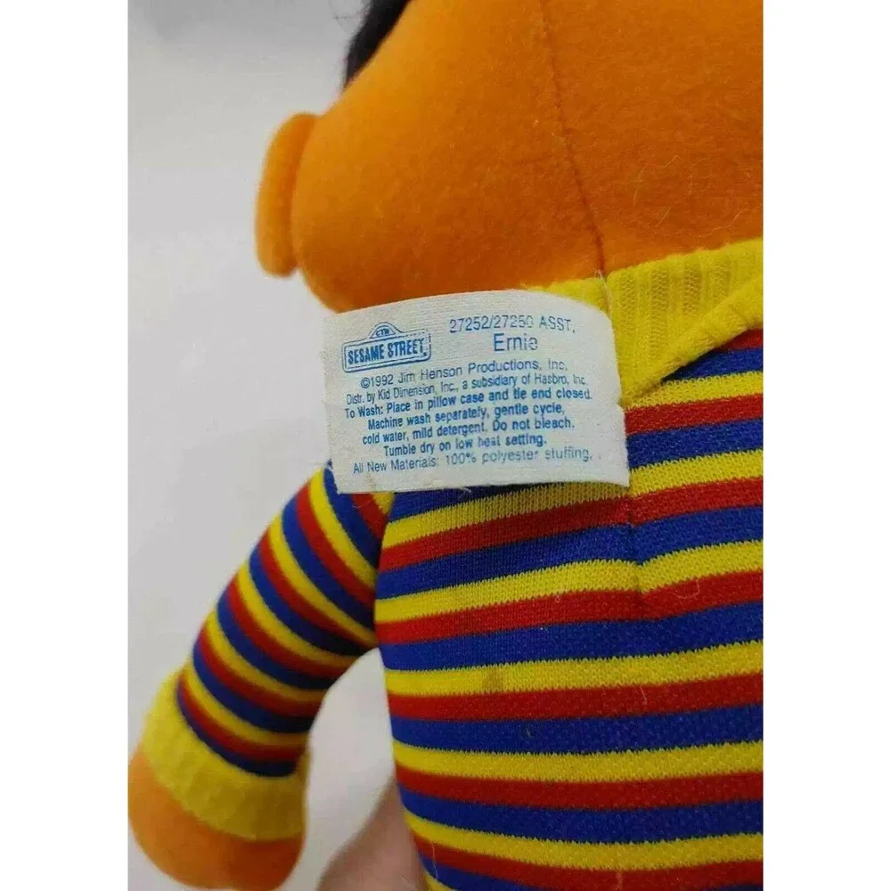 Vintage 1992 Sesame Street Ernie Plush Stuffed Toy Hasbro Child Dimension 11